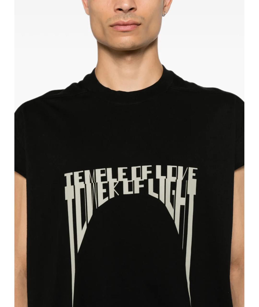 RICK OWENS DRKSHDW Черная хлопковая футболка, фото 5