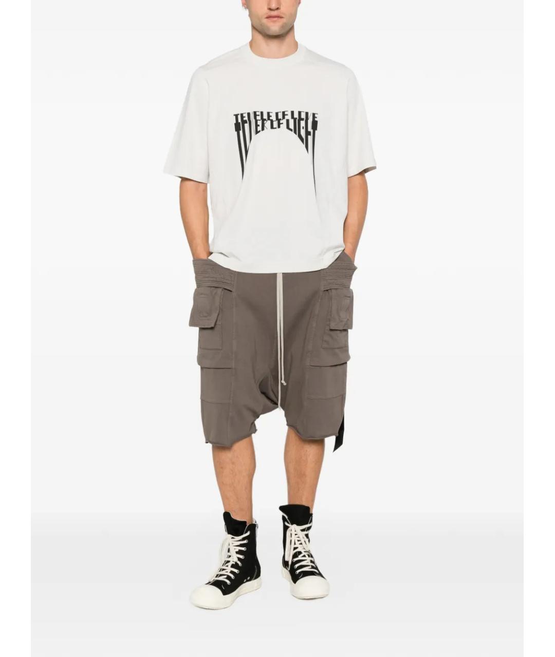 RICK OWENS DRKSHDW Белая хлопковая футболка, фото 2