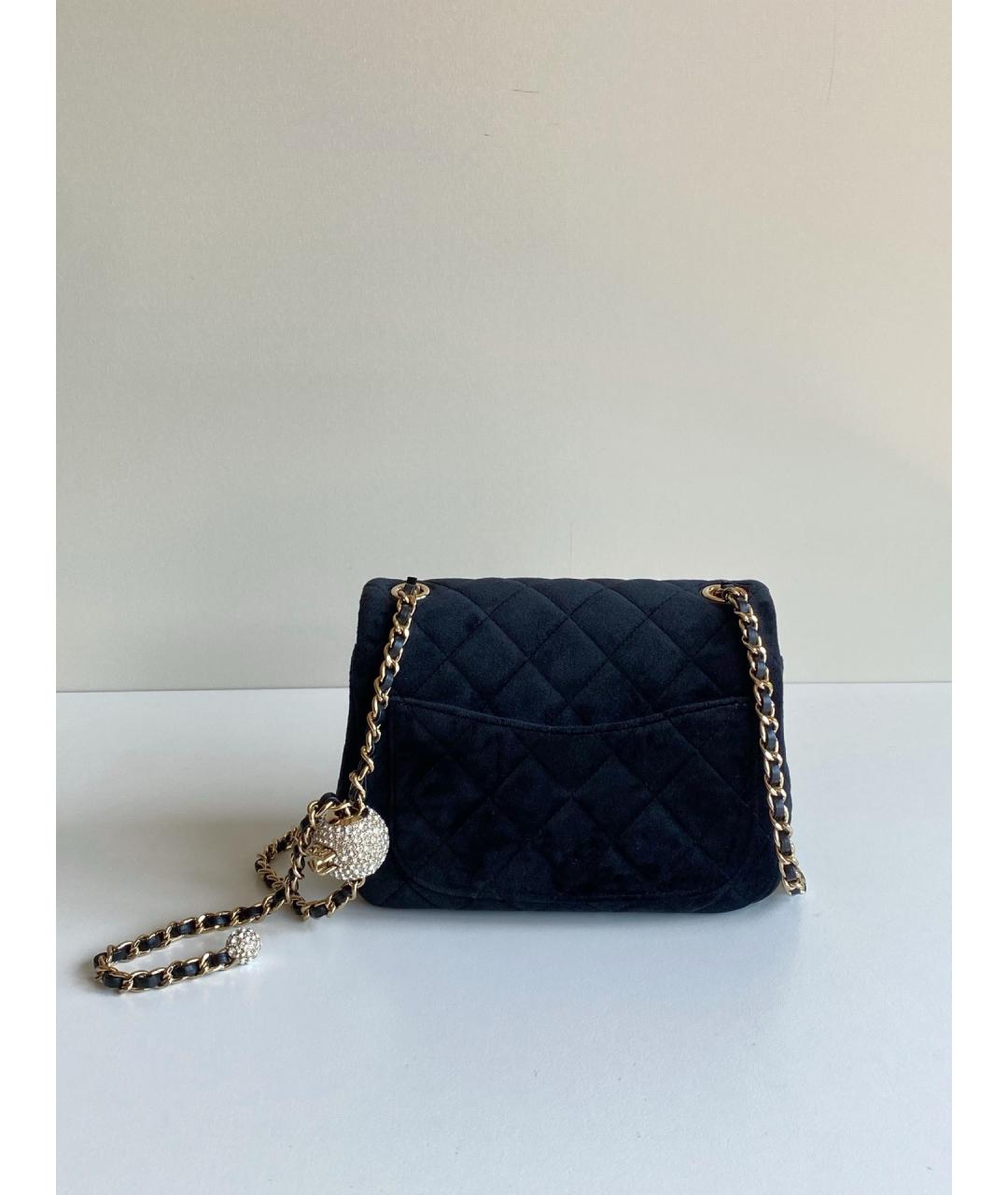 CHANEL Черная бархатная сумка через плечо, фото 2