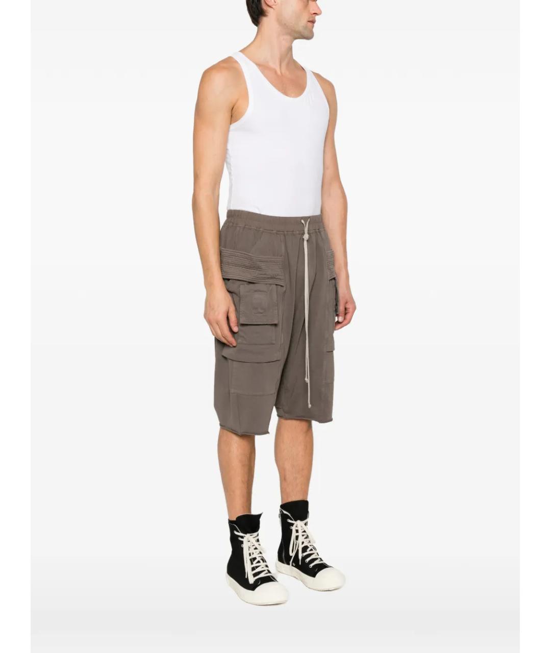 RICK OWENS DRKSHDW Серые хлопковые шорты, фото 3