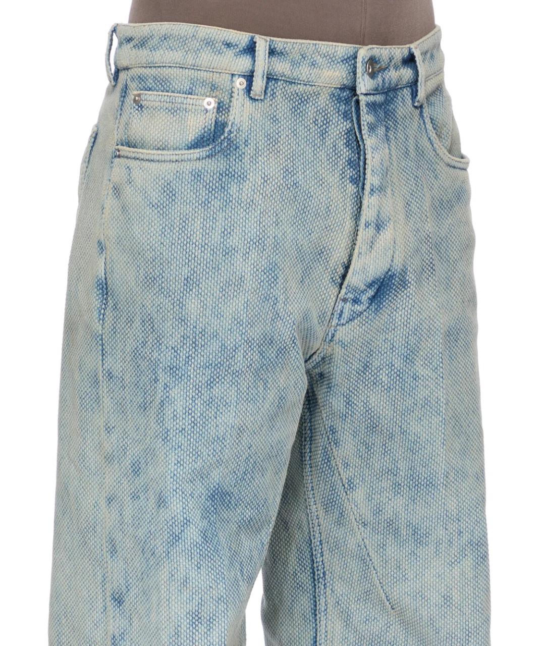 RICK OWENS Голубые хлопковые прямые джинсы, фото 5