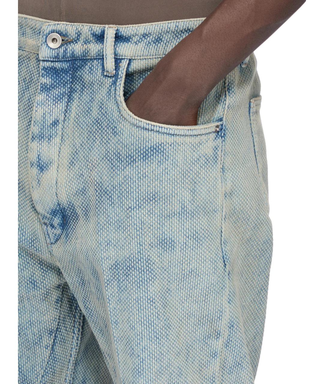 RICK OWENS Голубые хлопковые прямые джинсы, фото 7