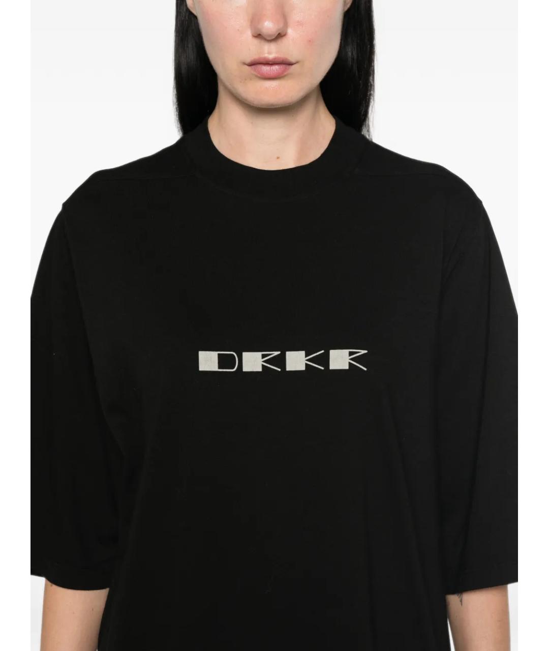 RICK OWENS DRKSHDW Черная хлопковая футболка, фото 5