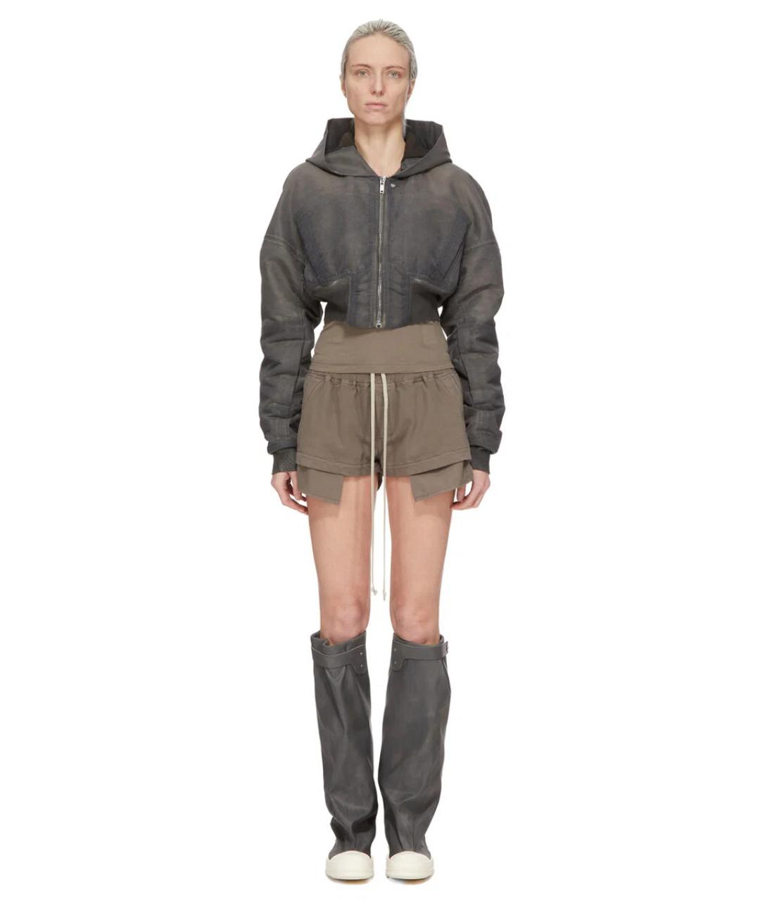 RICK OWENS DRKSHDW Хаки хлопковые шорты, фото 7