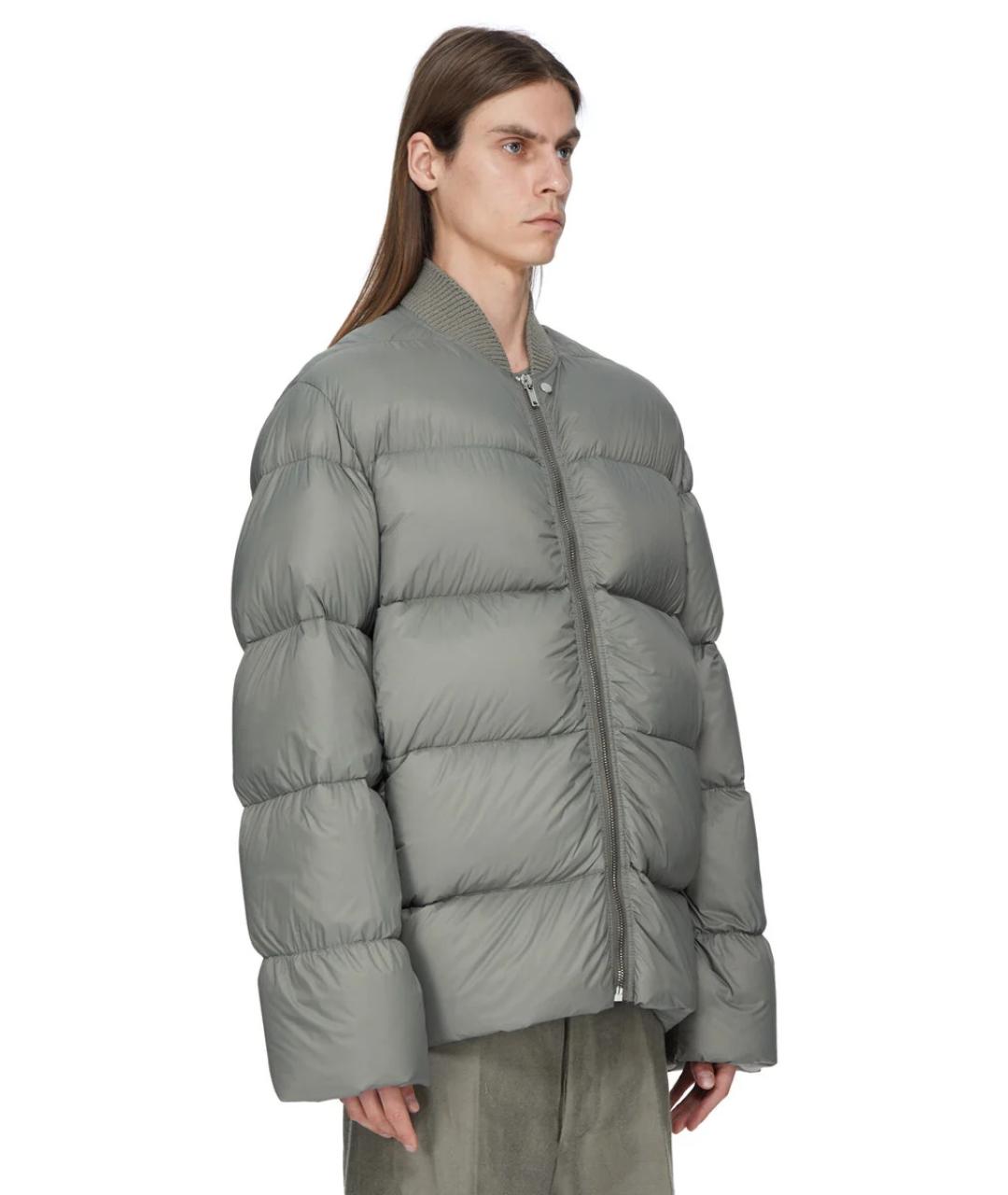 RICK OWENS Серый полиамидовый пуховик, фото 2