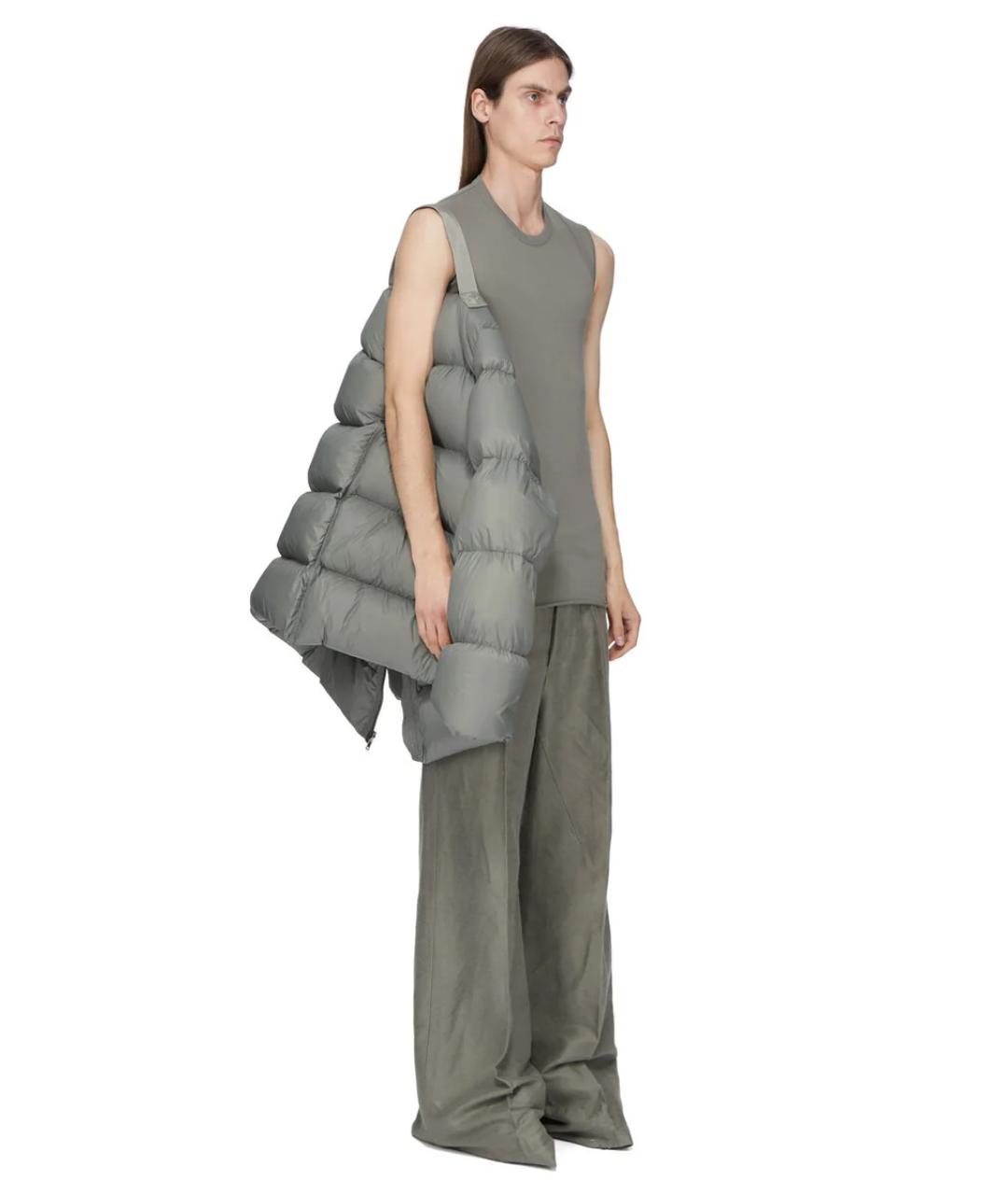 RICK OWENS Серый полиамидовый пуховик, фото 8