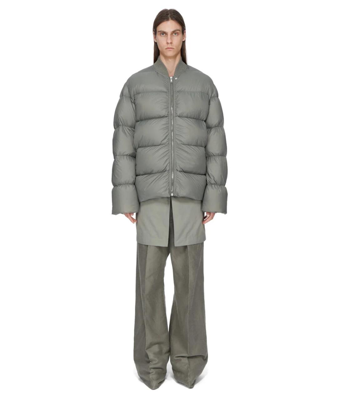 RICK OWENS Серый полиамидовый пуховик, фото 9