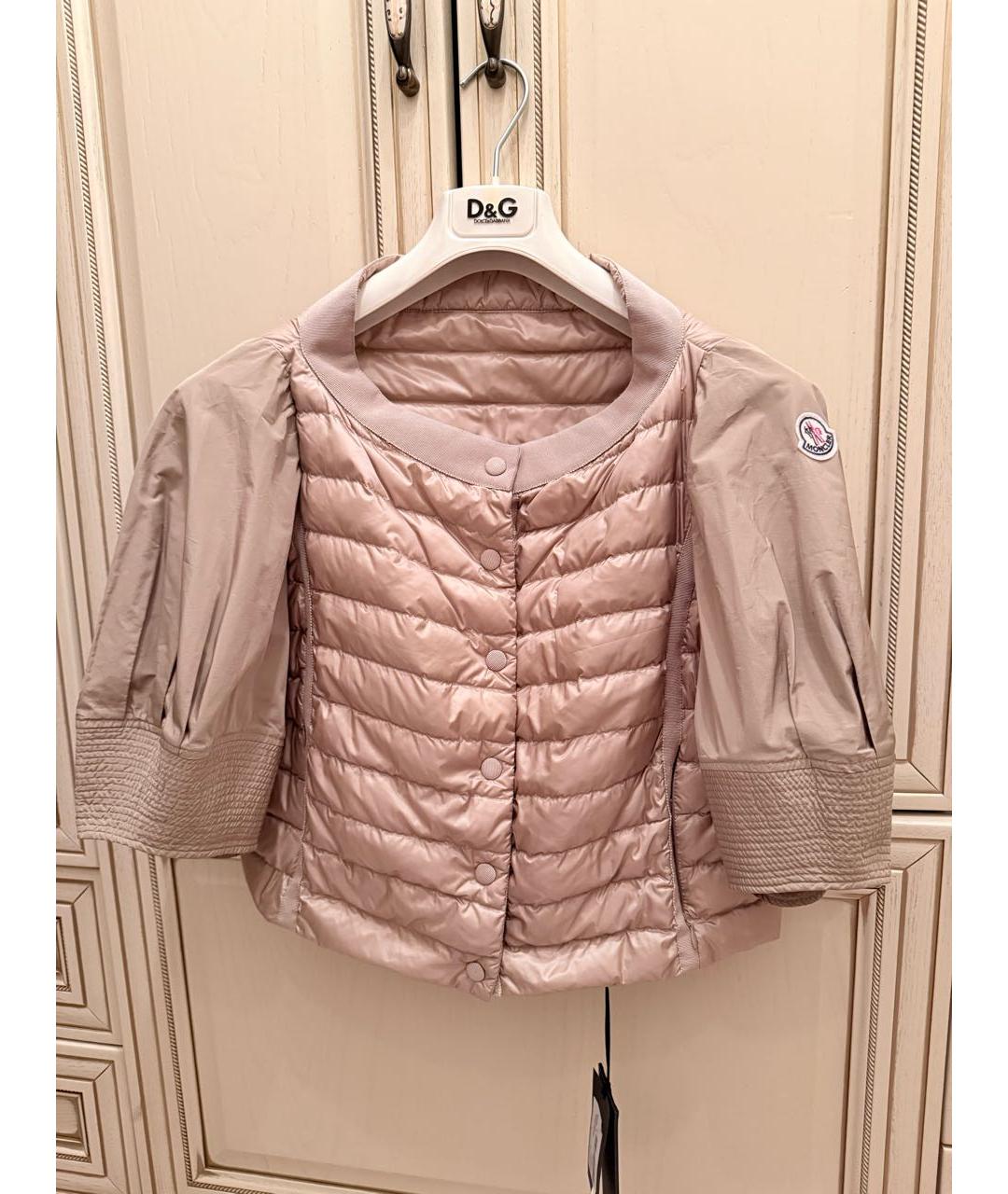 MONCLER Бежевая нейлоновая куртка, фото 5