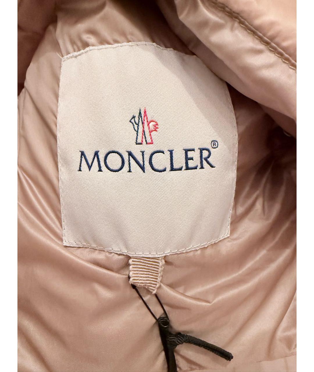 MONCLER Бежевая нейлоновая куртка, фото 3