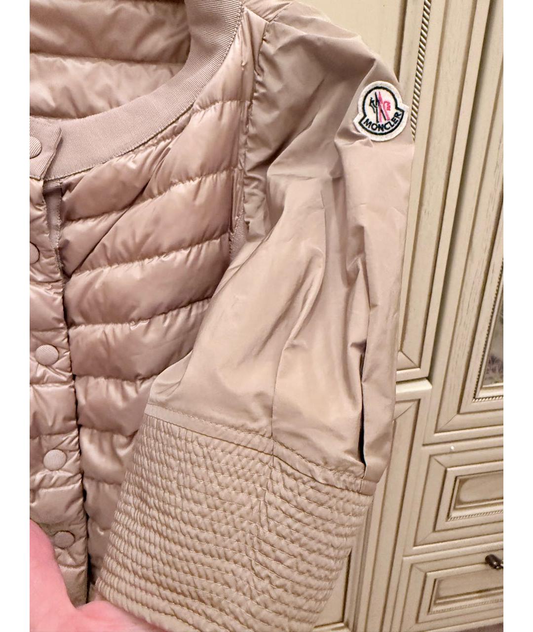 MONCLER Бежевая нейлоновая куртка, фото 4