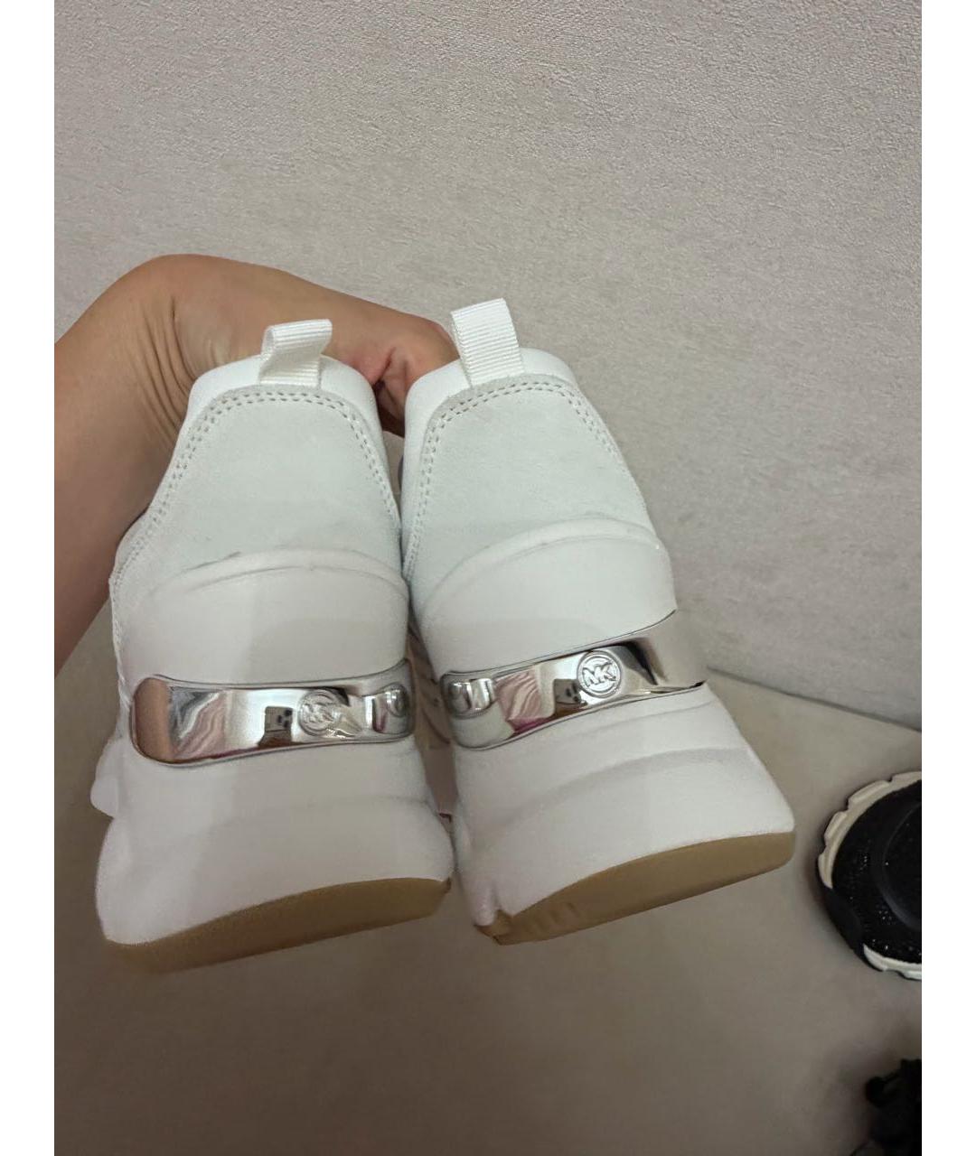 MICHAEL KORS Белые кожаные кроссовки, фото 3