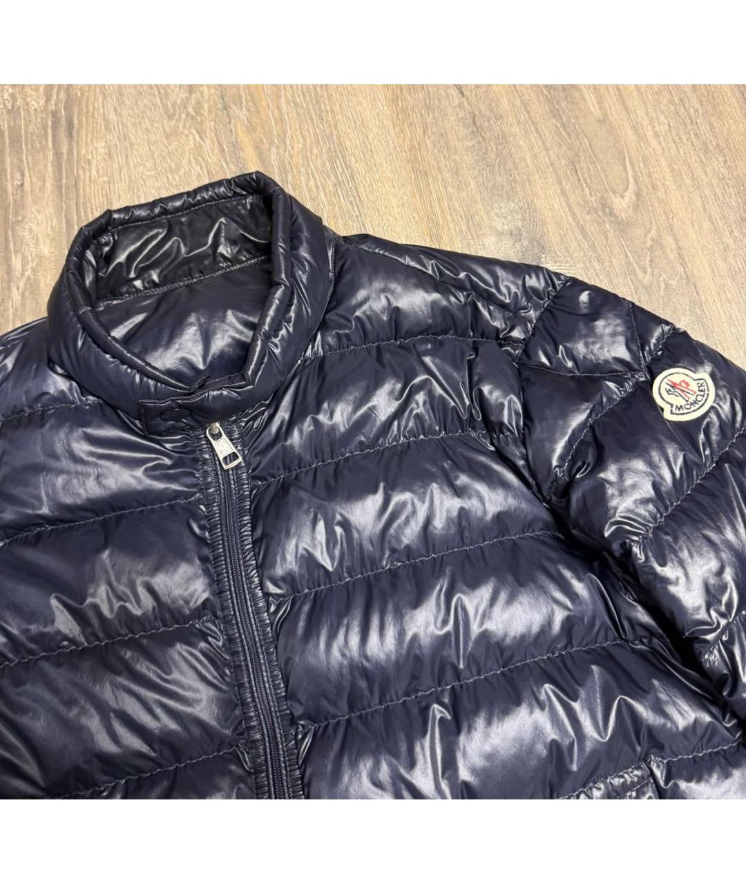 MONCLER Темно-синяя нейлоновая куртка, фото 3