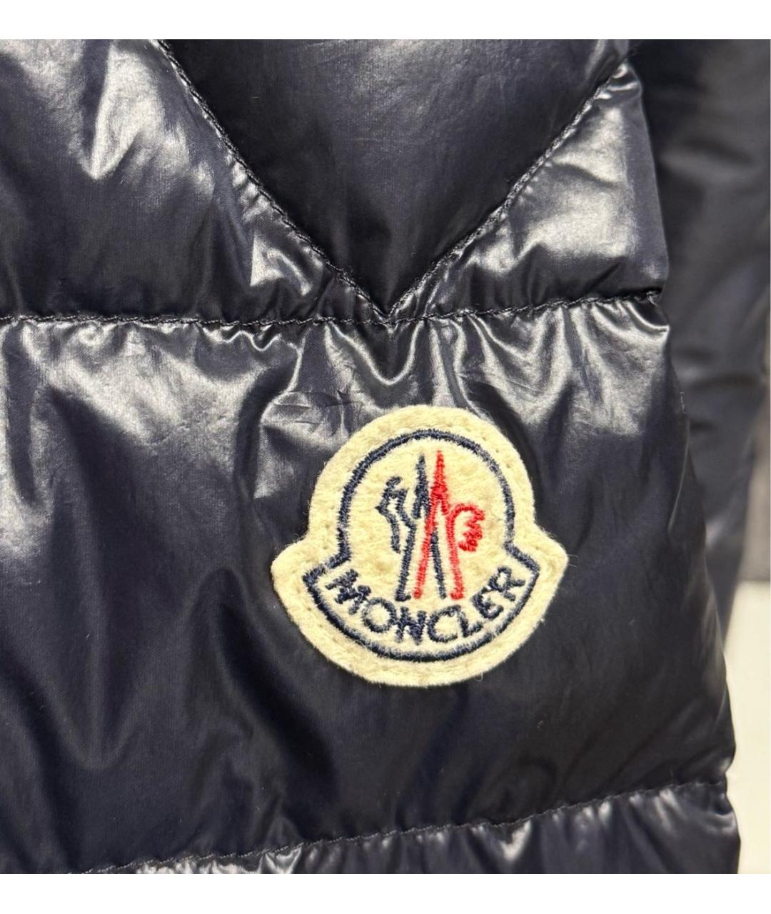 MONCLER Темно-синяя нейлоновая куртка, фото 4