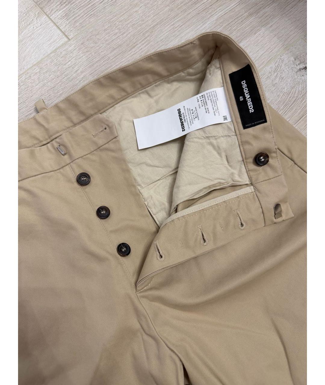 DSQUARED2 Бежевые хлопковые брюки чинос, фото 3