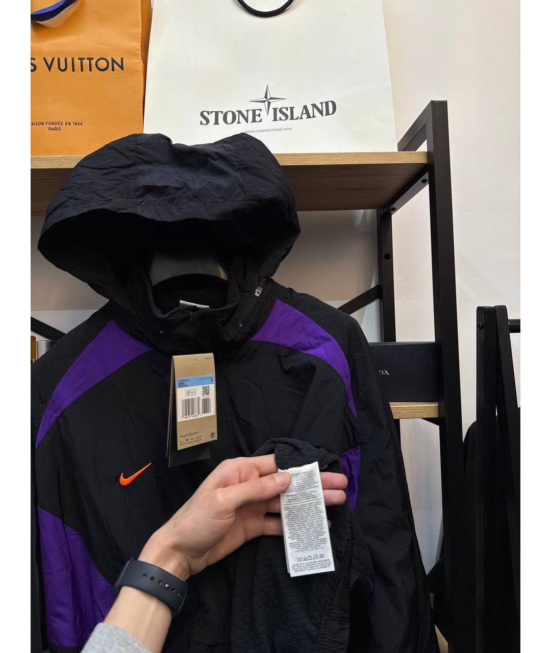 NIKE Черная полиамидовая куртка, фото 4