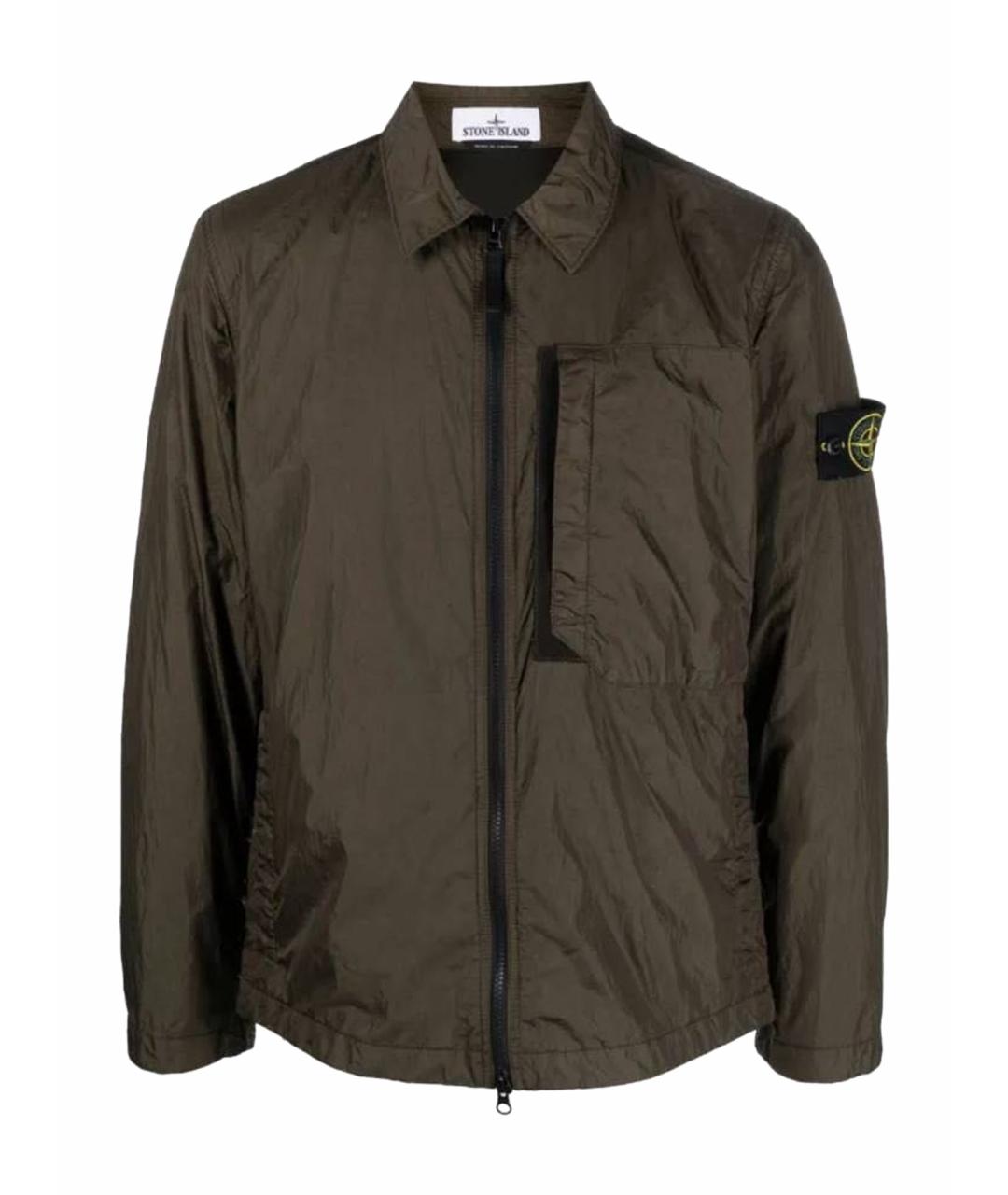 STONE ISLAND Коричневая полиамидовая куртка, фото 1