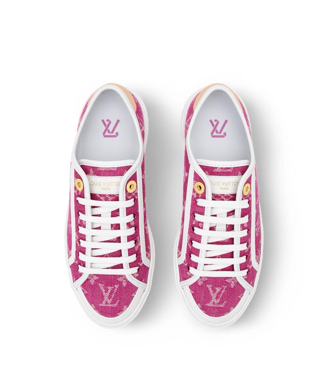 LOUIS VUITTON Розовые текстильные кеды, фото 3