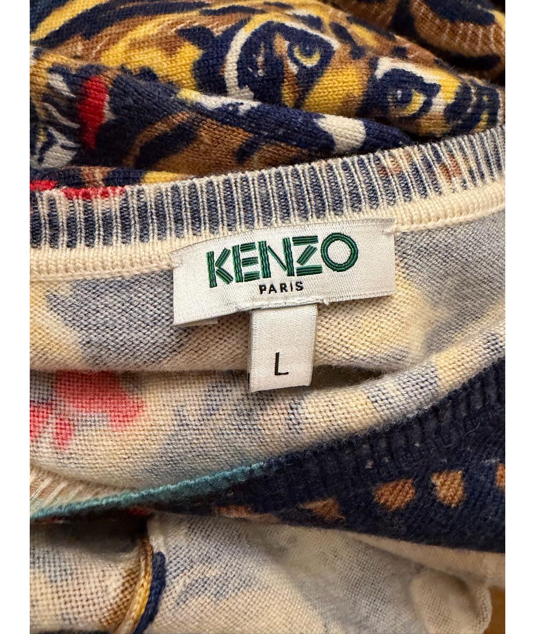 KENZO Мульти шерстяное повседневное платье, фото 3