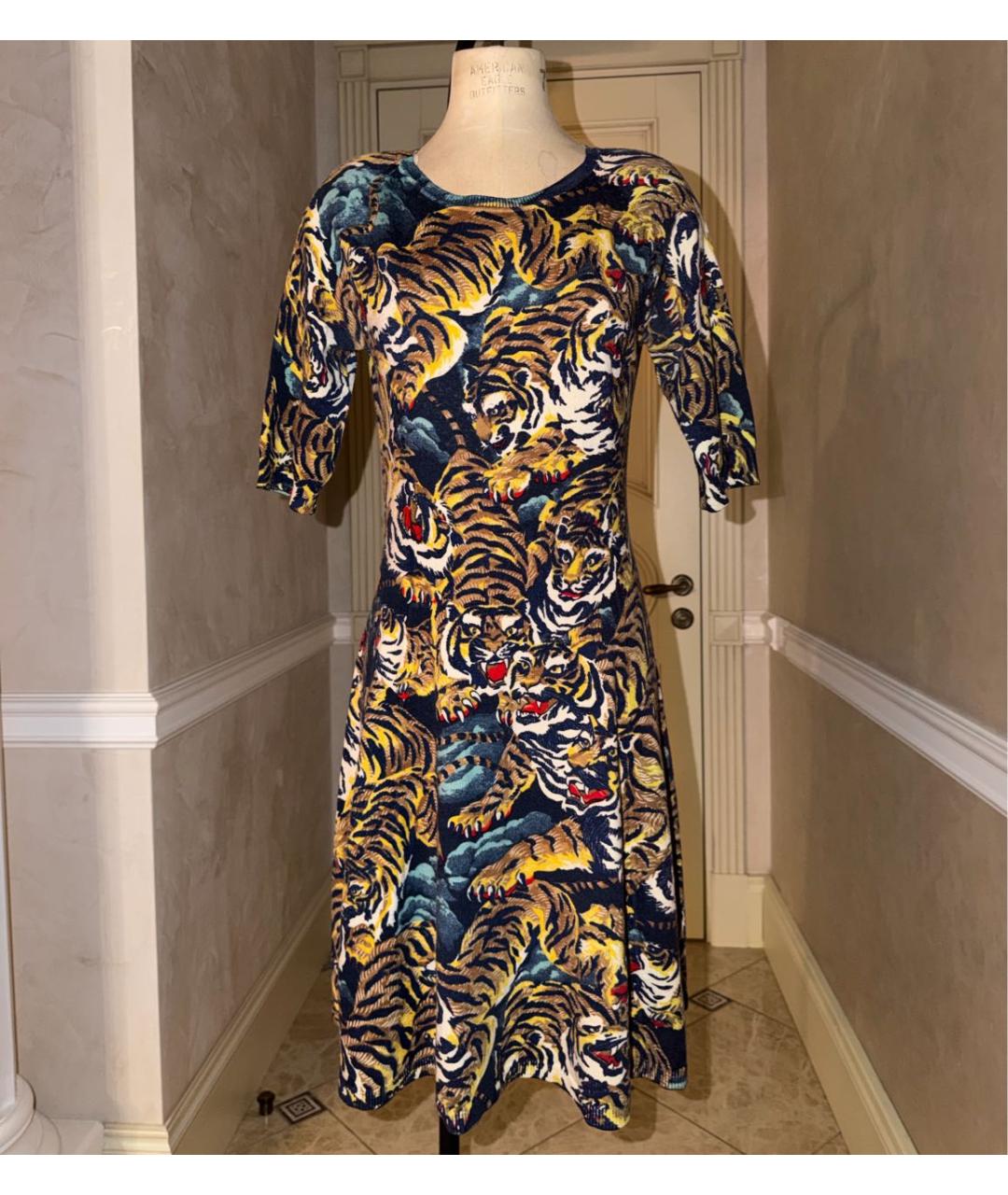 KENZO Мульти шерстяное повседневное платье, фото 7