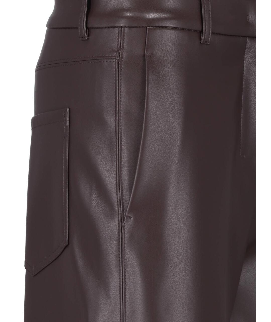 'S MAX MARA Коричневые полиэстеровые прямые брюки, фото 4