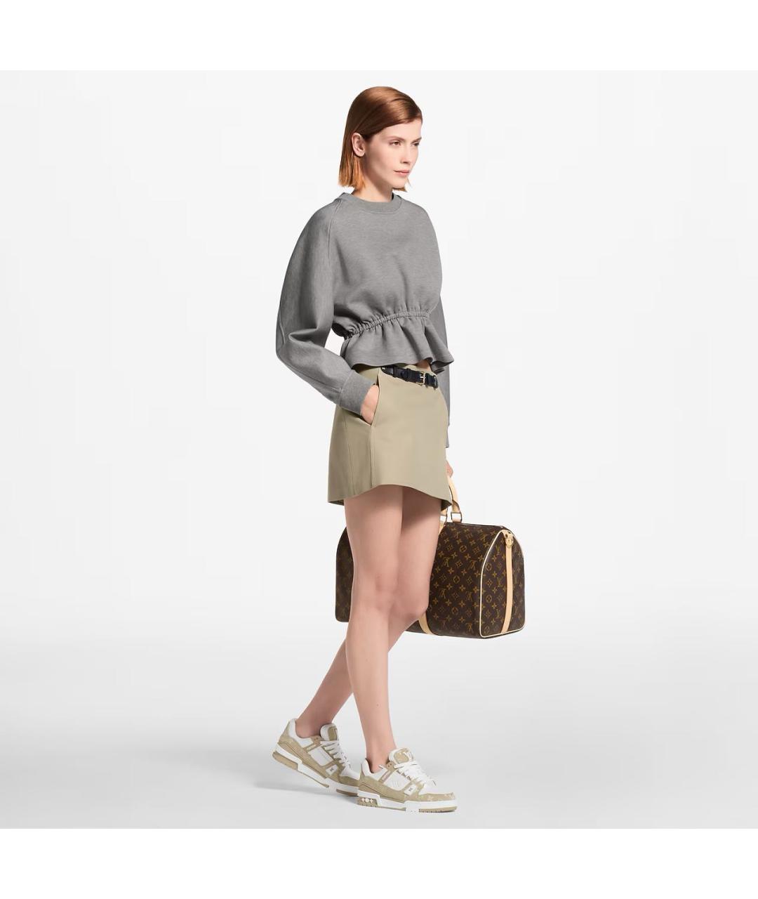 LOUIS VUITTON Бежевые кожаные кроссовки, фото 6