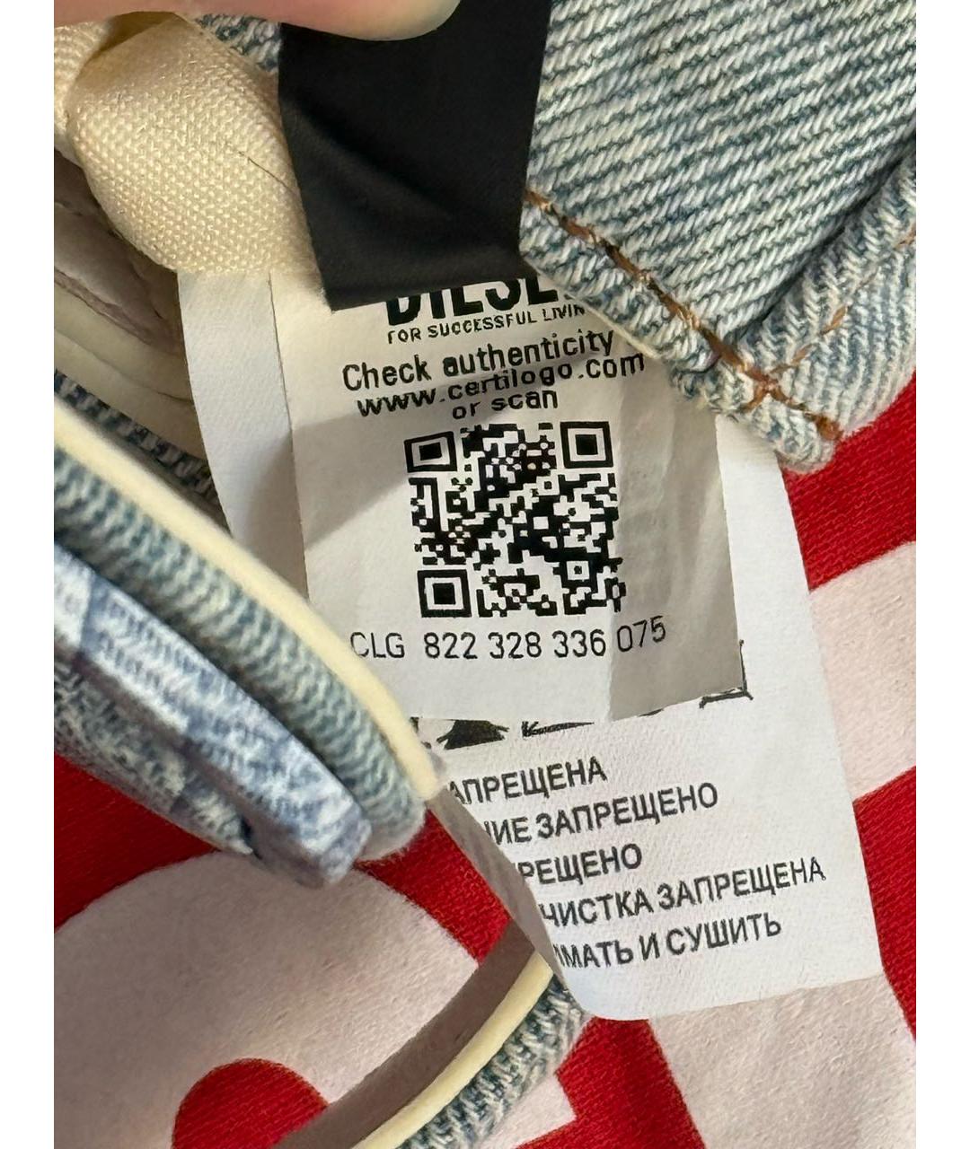 DIESEL Голубая деним сумка с короткими ручками, фото 6