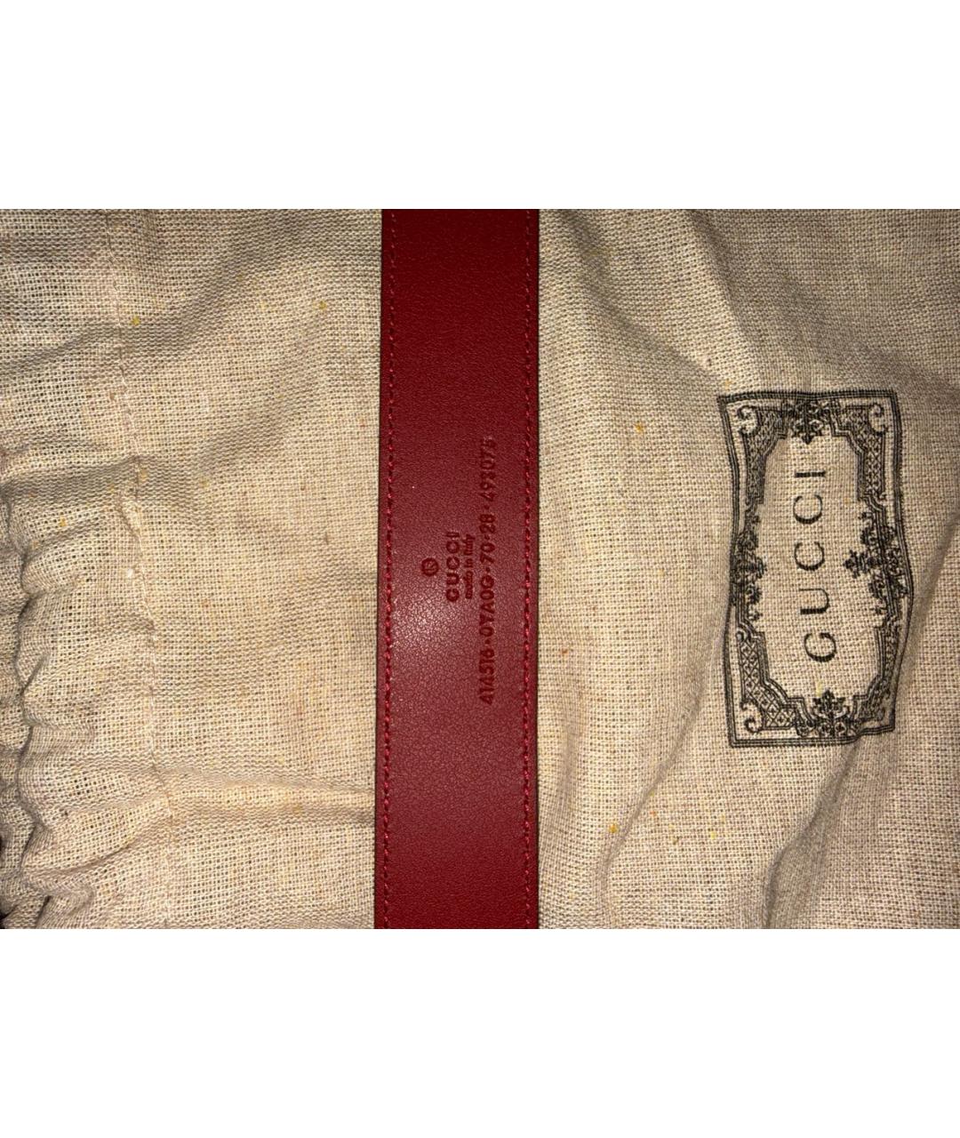 GUCCI Бордовый кожаный ремень, фото 2