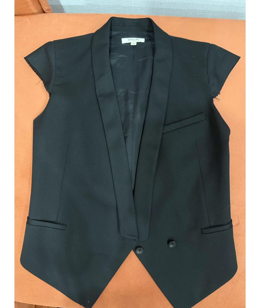 HELMUT LANG Черный шерстяной жилет, фото 8