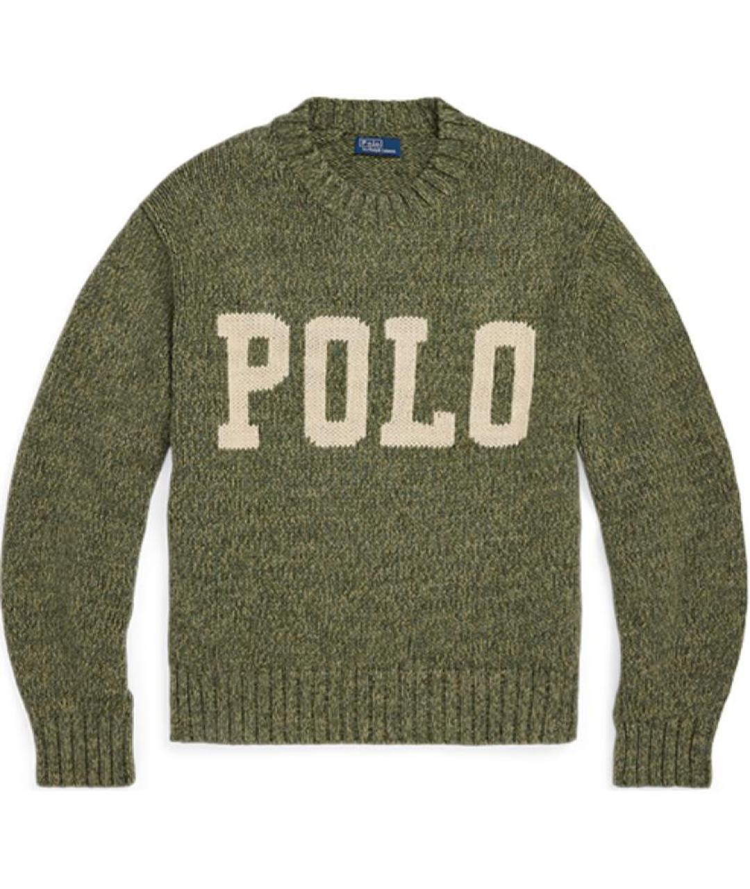 POLO RALPH LAUREN Зеленый хлопковый джемпер / свитер, фото 1