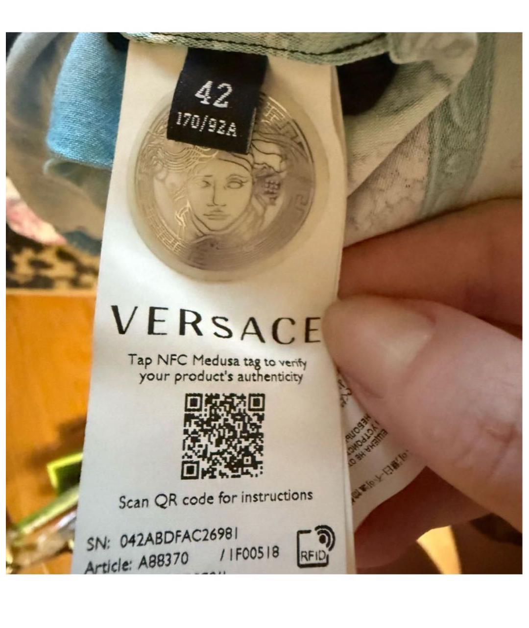 VERSACE Мульти полиэстеровое коктейльное платье, фото 3