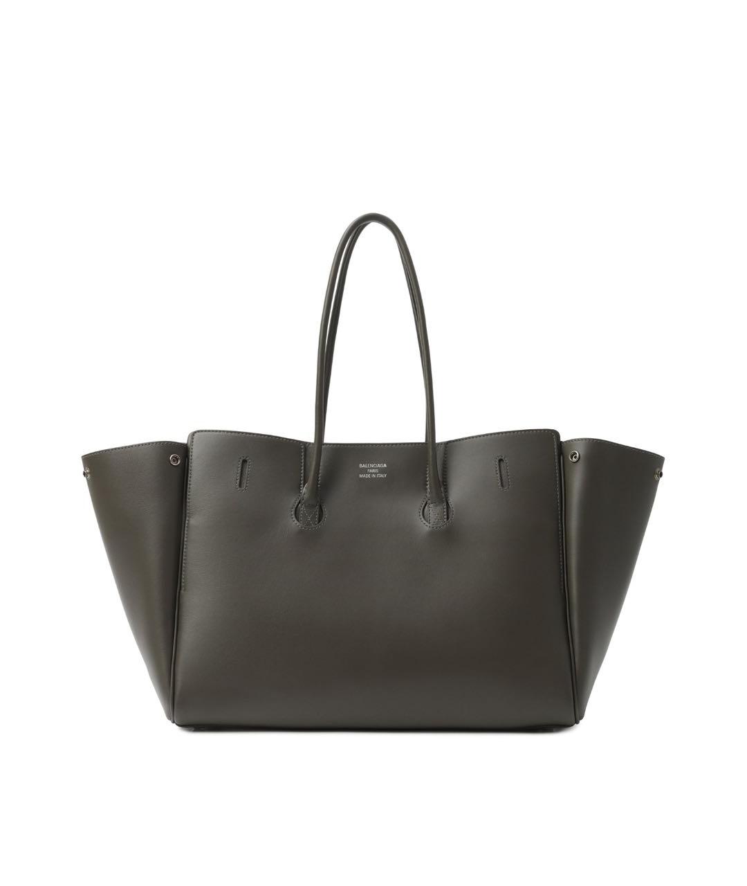 BALENCIAGA Хаки кожаная сумка тоут, фото 2