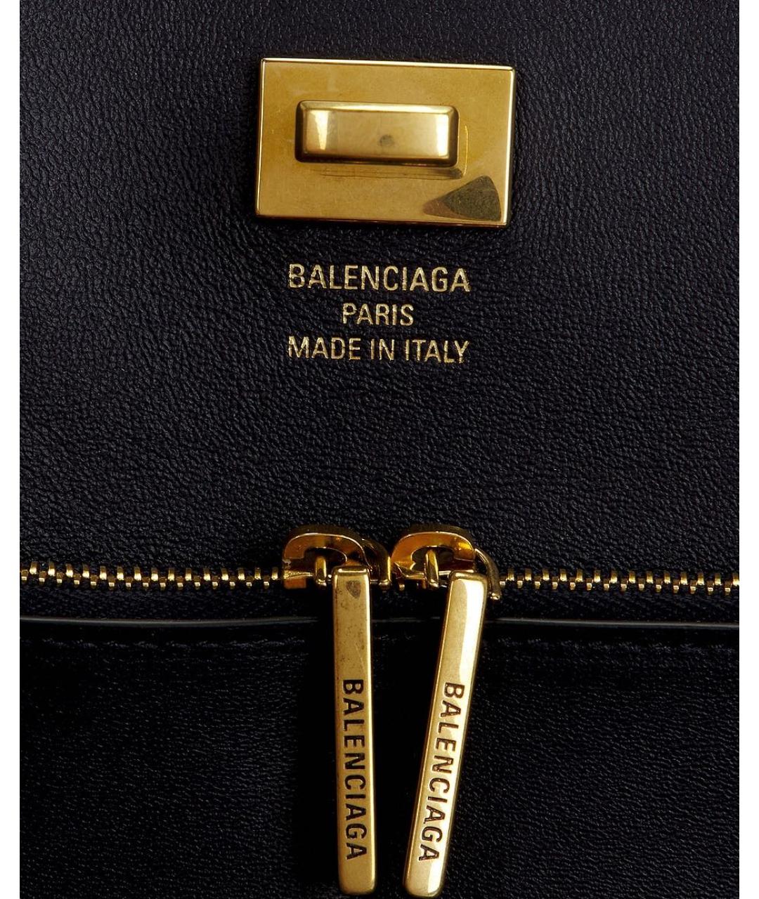 BALENCIAGA Темно-синяя кожаная сумка тоут, фото 4