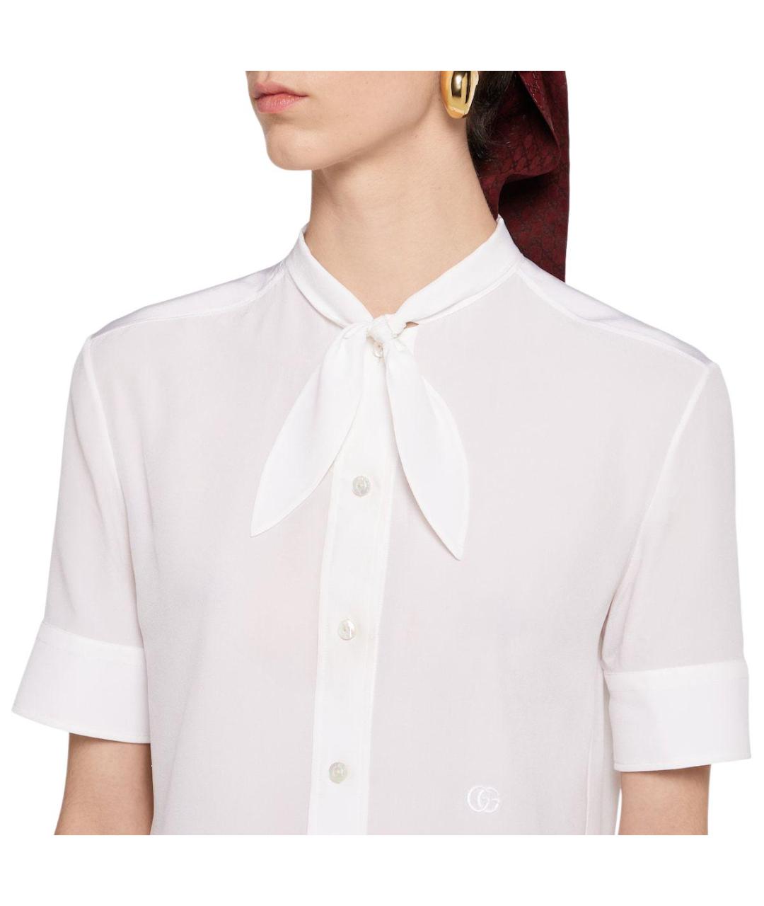 GUCCI Белая шелковая рубашка, фото 2