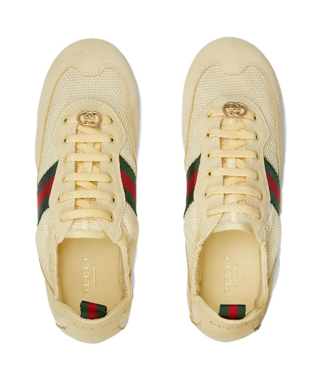 GUCCI Бежевые замшевые кроссовки, фото 4