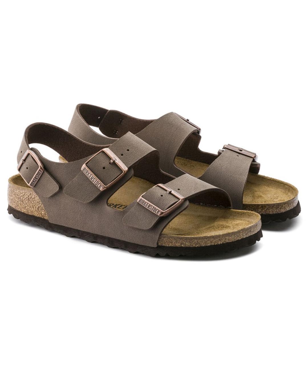 BIRKENSTOCK Коричневые кожаные сандалии, фото 3