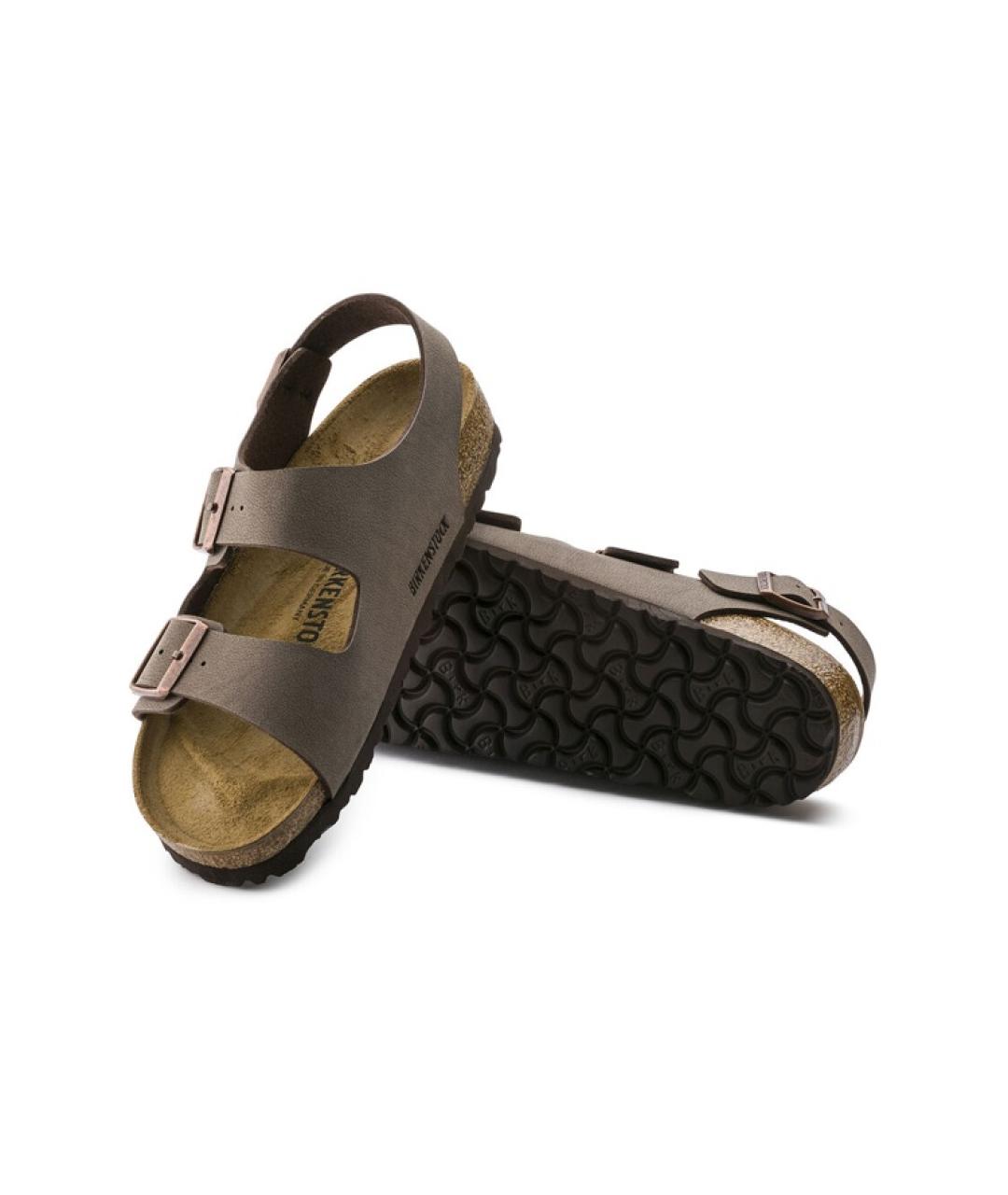 BIRKENSTOCK Коричневые кожаные сандалии, фото 4