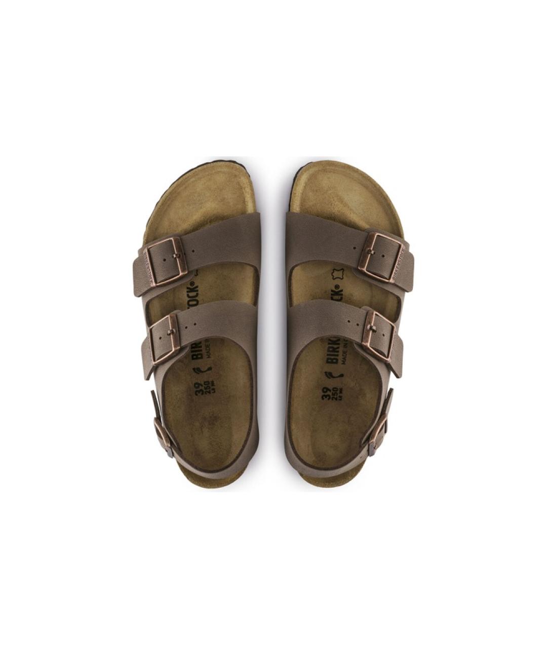 BIRKENSTOCK Коричневые кожаные сандалии, фото 5