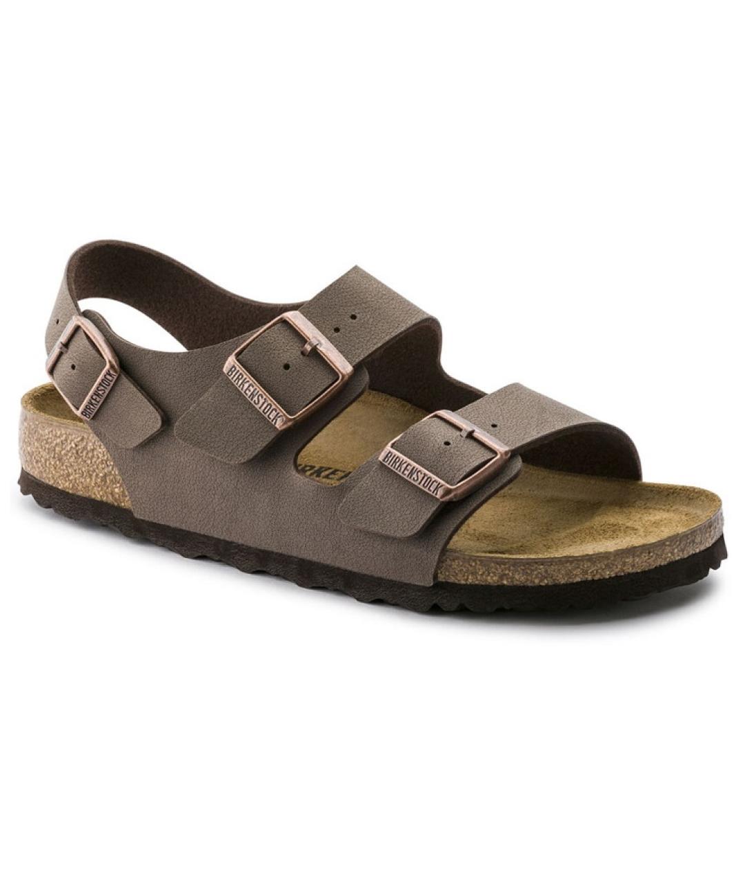 BIRKENSTOCK Коричневые кожаные сандалии, фото 6