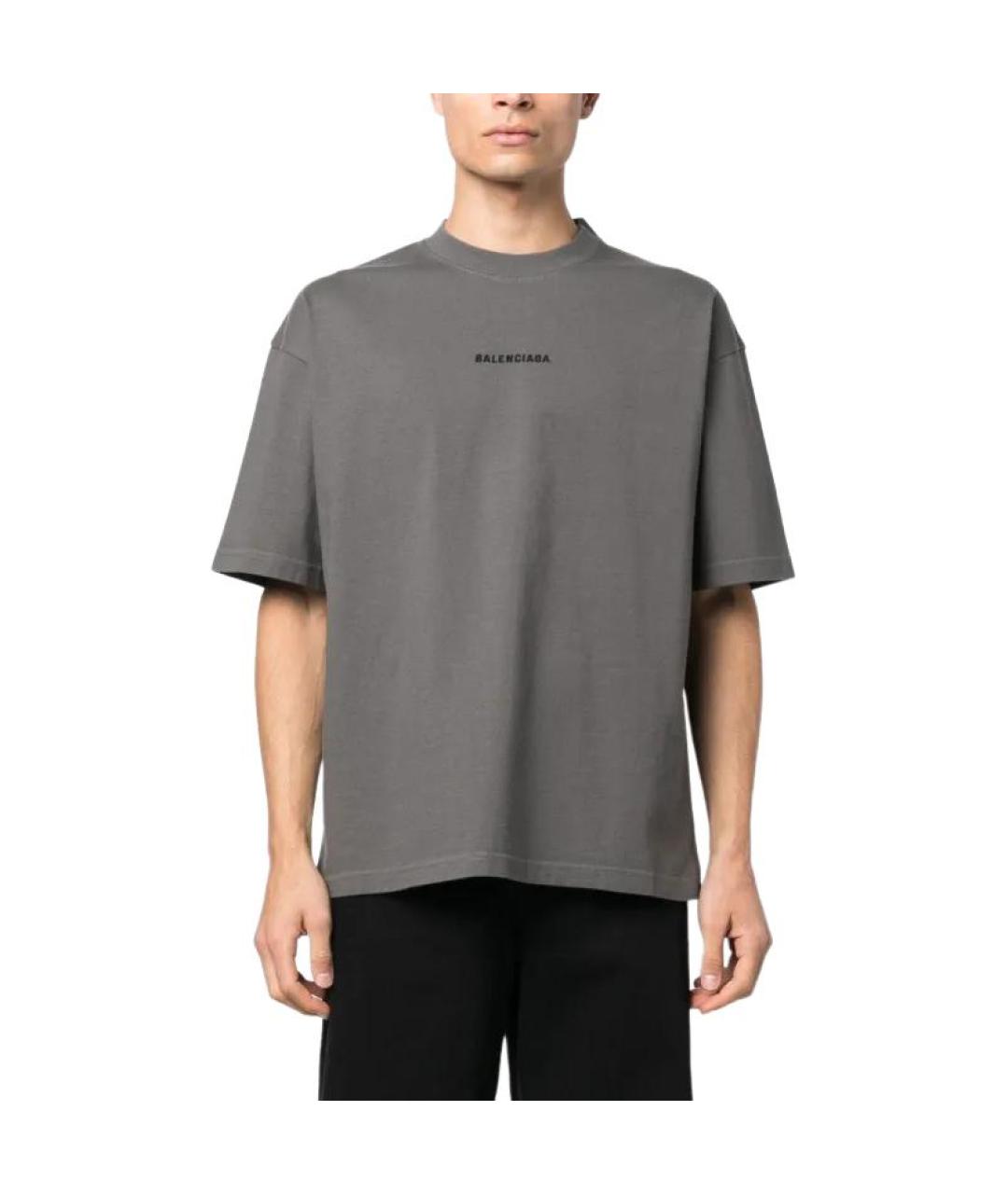 BALENCIAGA Серая футболка, фото 3