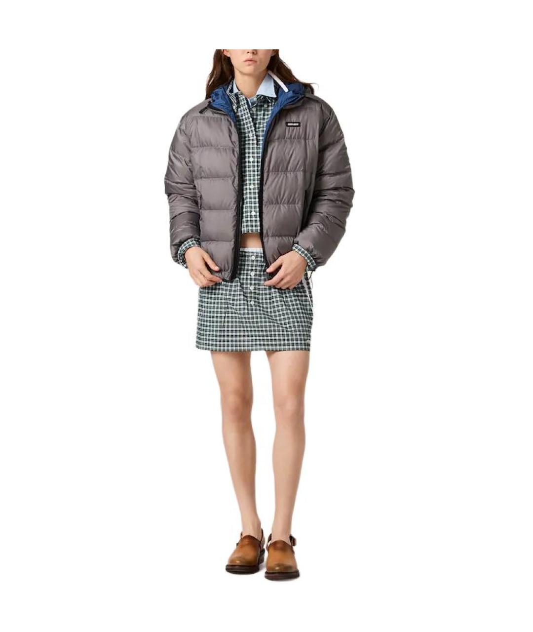MIU MIU Серый пуховик, фото 2