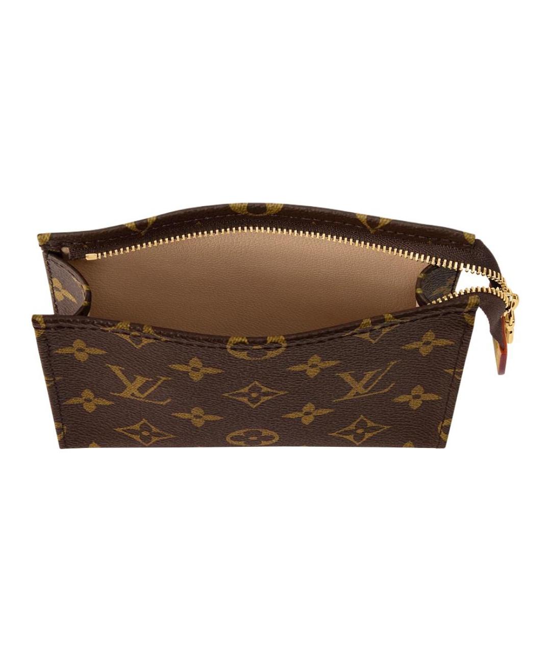 LOUIS VUITTON Коричневая косметичка из канвы, фото 4