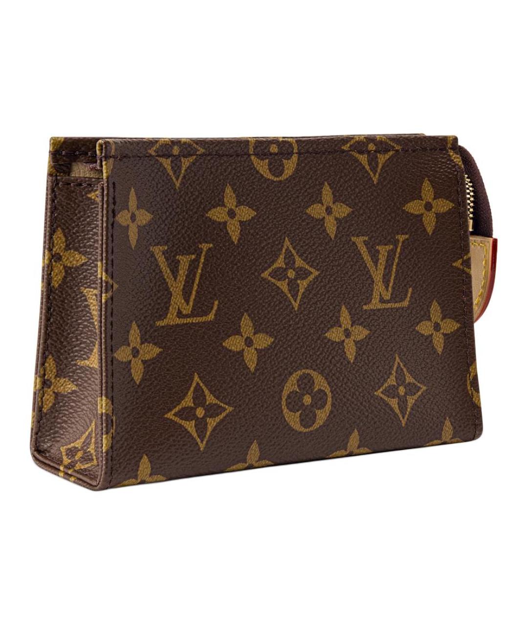 LOUIS VUITTON Коричневая косметичка из канвы, фото 2
