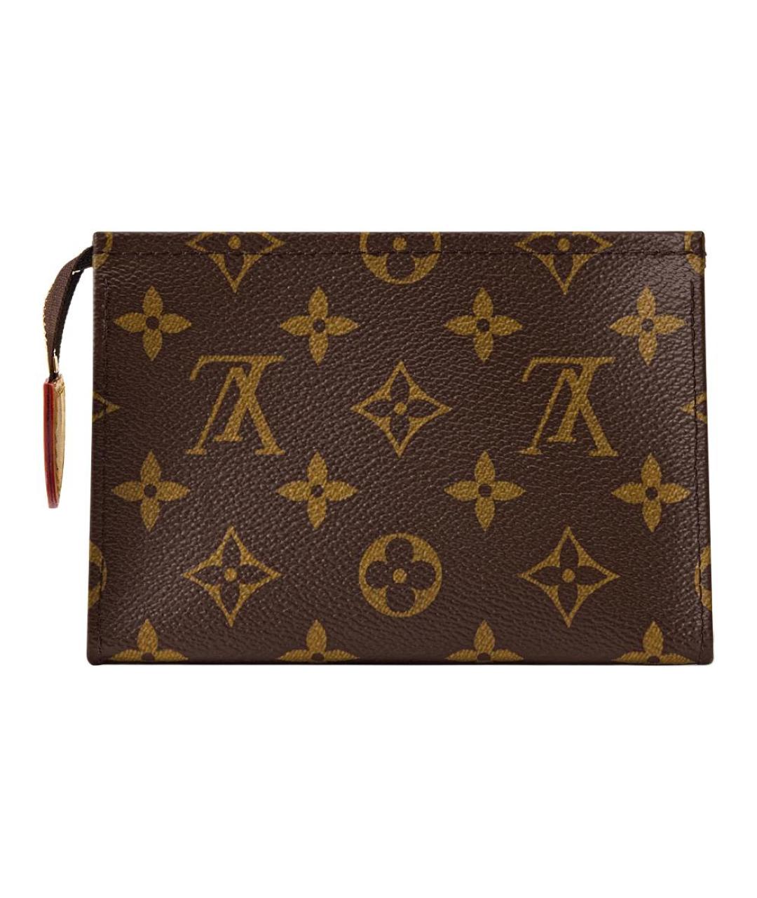 LOUIS VUITTON Коричневая косметичка из канвы, фото 3