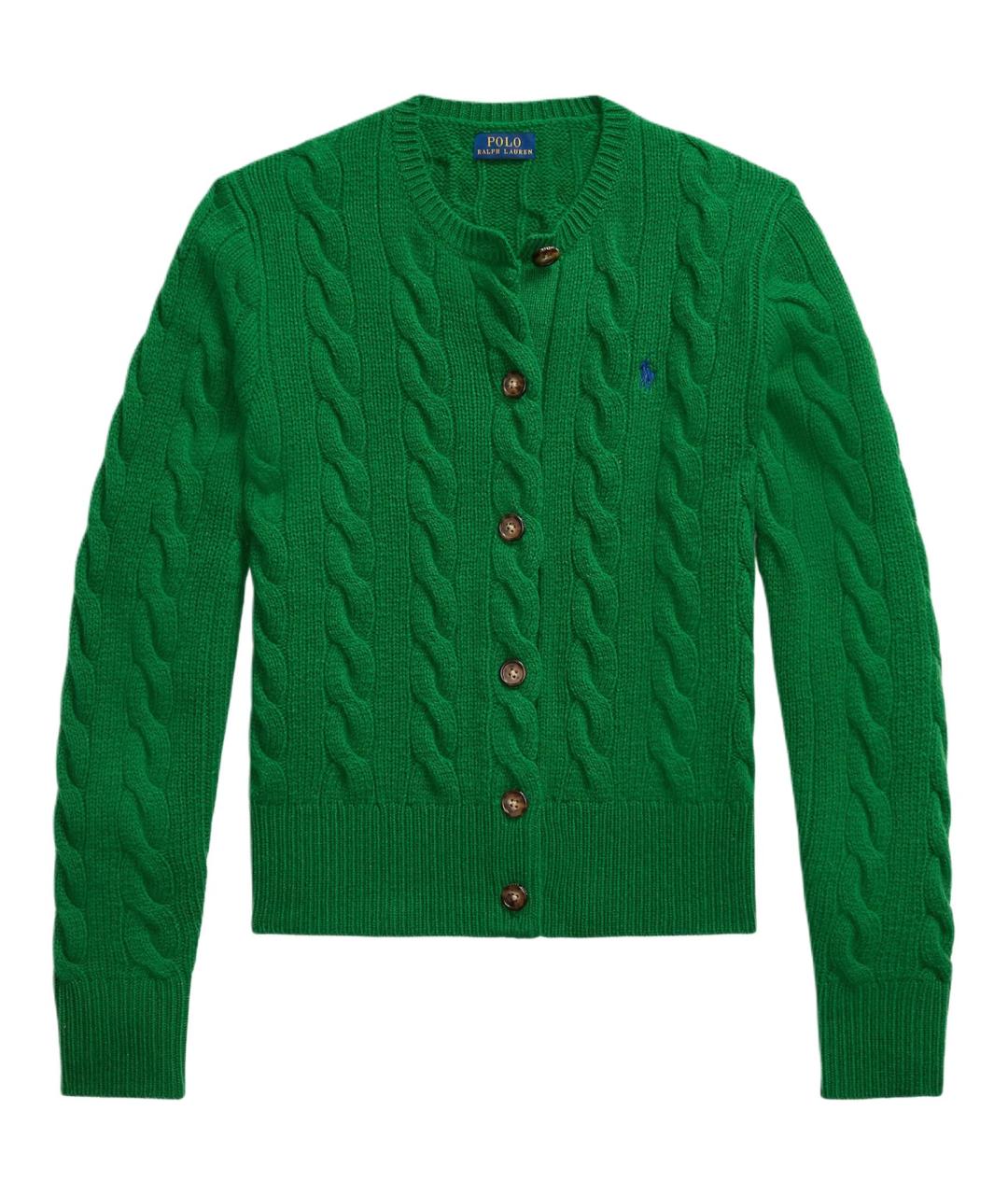 POLO RALPH LAUREN Зеленый хлопковый кардиган, фото 1