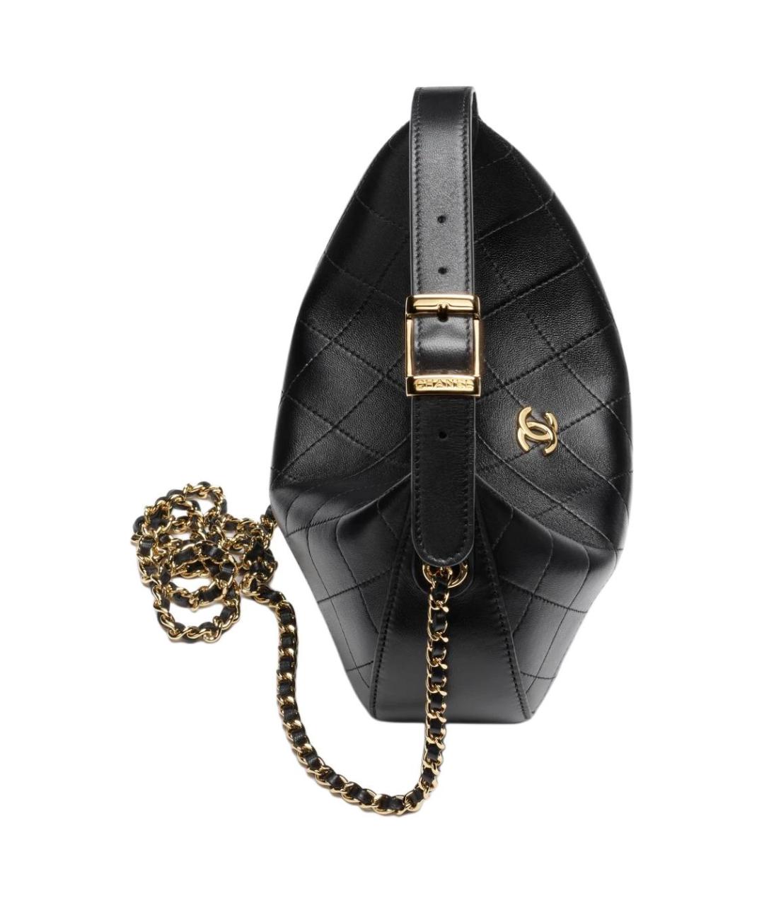CHANEL Черная кожаная сумка через плечо, фото 3
