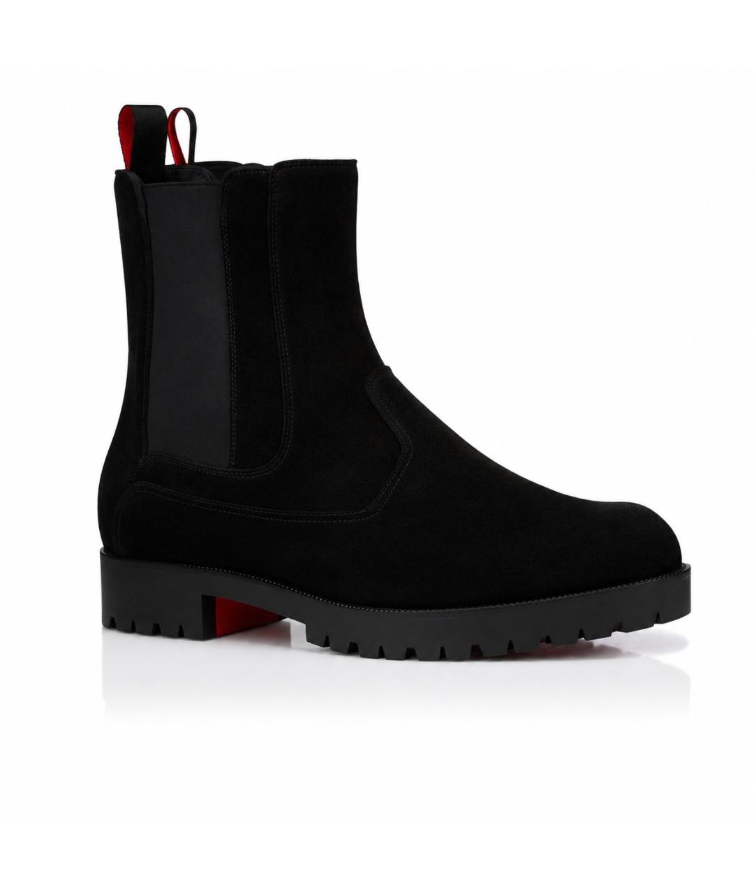 CHRISTIAN LOUBOUTIN Черные кожаные высокие ботинки, фото 4