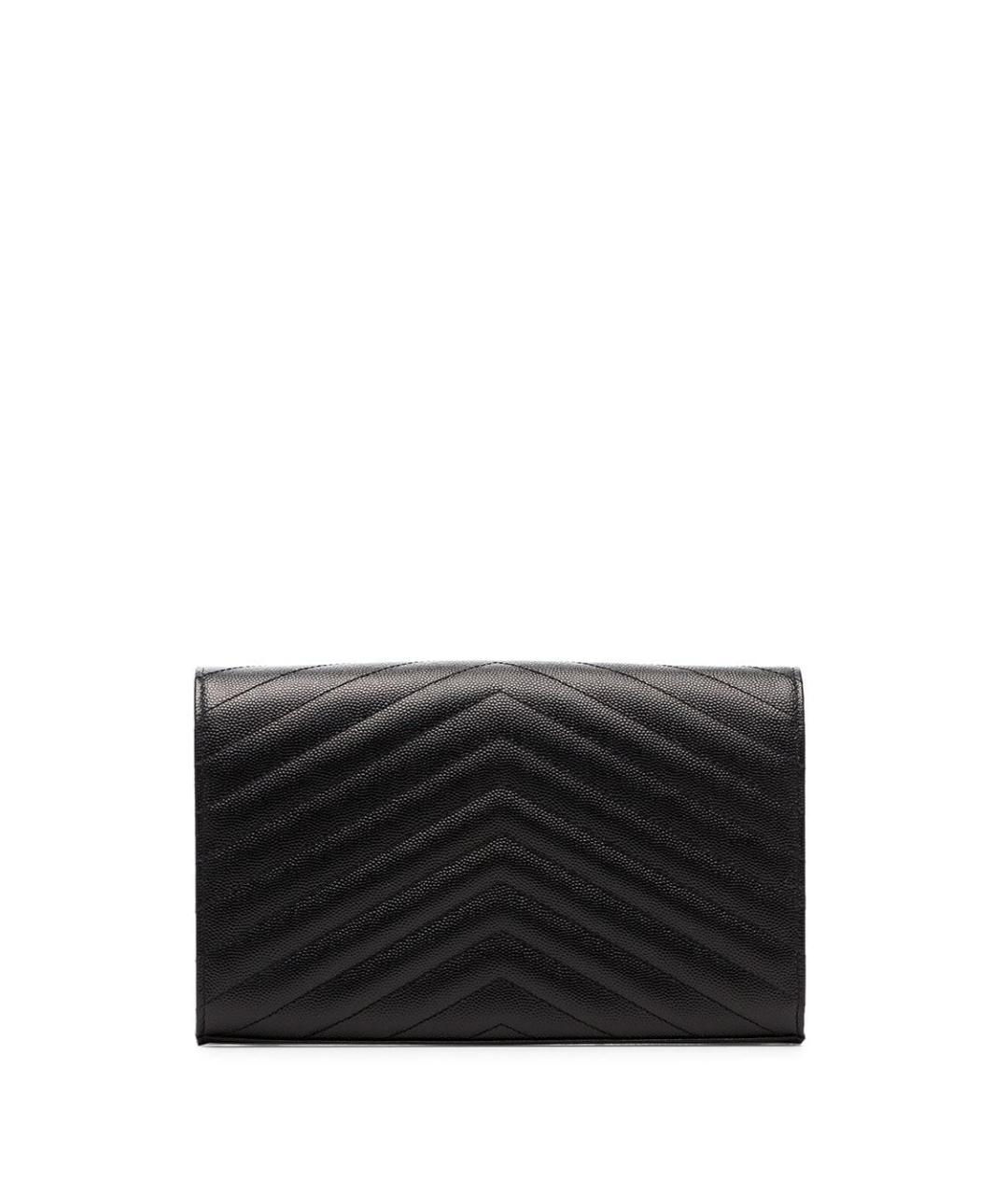 SAINT LAURENT Черная кожаная сумка через плечо, фото 2