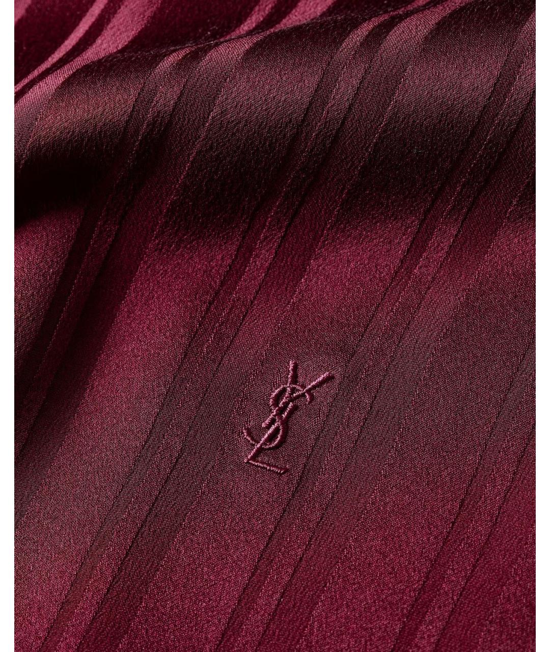 SAINT LAURENT Бордовая шелковая блузы, фото 4