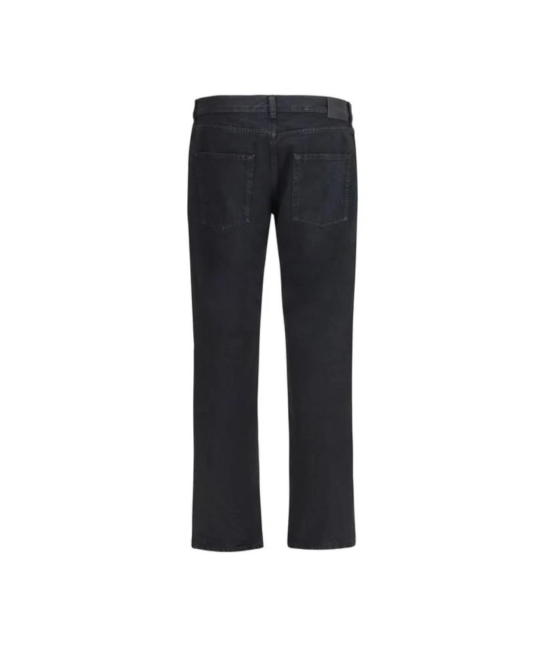 SAINT LAURENT Черные хлопковые прямые джинсы, фото 2