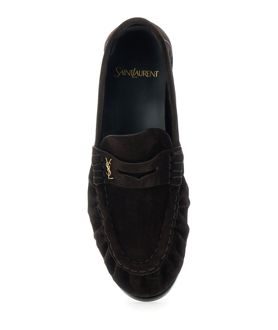SAINT LAURENT Черные кожаные лоферы, фото 4